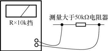 圖 5-27 測(cè)量阻值大于 50kΩ 電阻器時(shí)接線示意圖